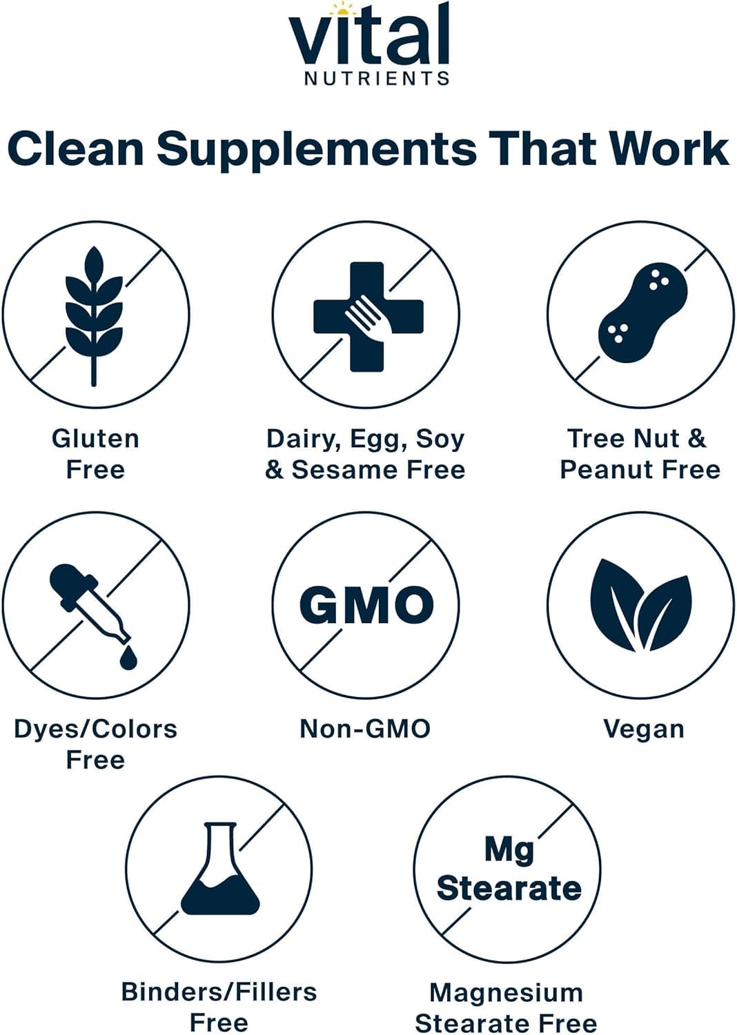 Vital Nutrients Once Daily Multivitamin label front communicates allergen-free formulation