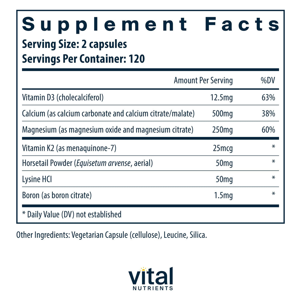 Closeup of Osteo-Nutrients II capsules from Vital Nutrients
