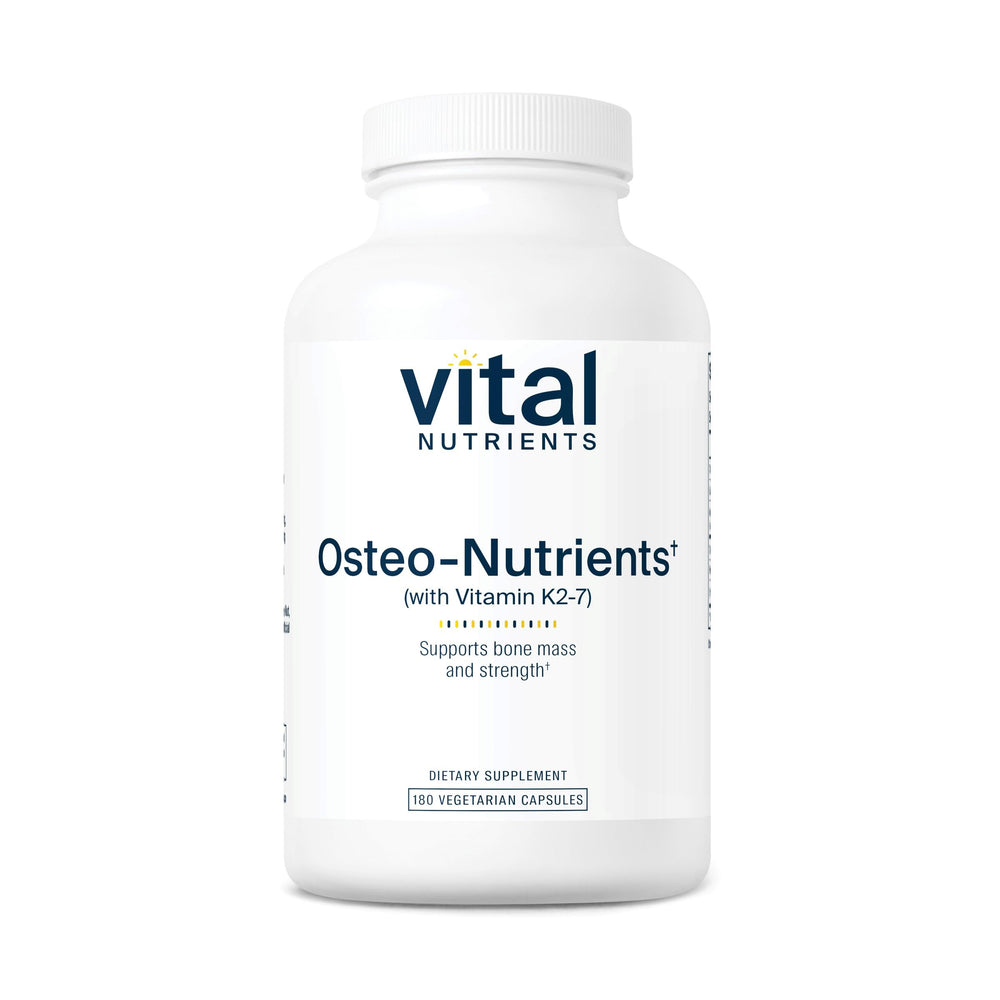 Vital Nutrients Osteo-Nutrients bottle front showcasing vegetarian bone health support.