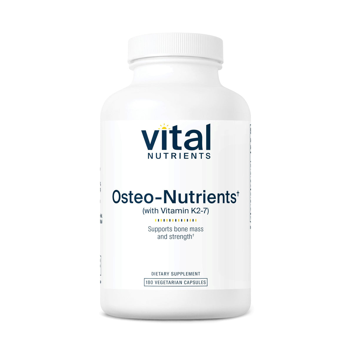 Vital Nutrients Osteo-Nutrients bottle front showcasing vegetarian bone health support.