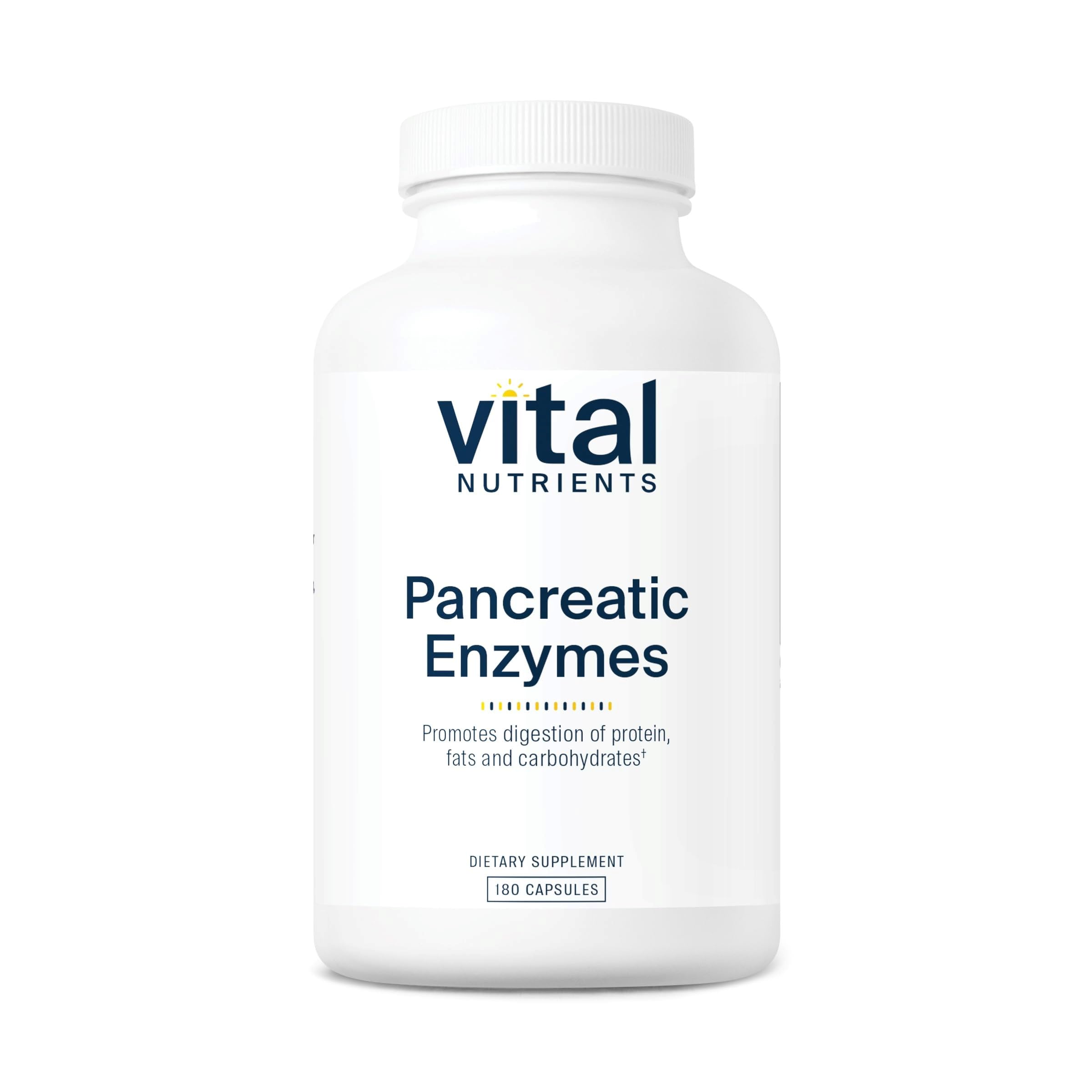 Vital Nutrients pancreatic enzymes 1000mg bottle front for digestion support