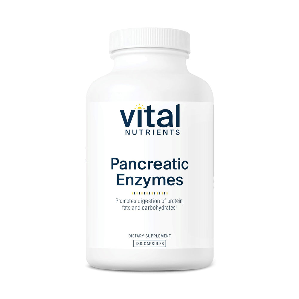 Vital Nutrients pancreatic enzymes 1000mg bottle front for digestion support