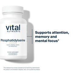 Vital Nutrients Phosphatidylserine softgels close-up for memory support
