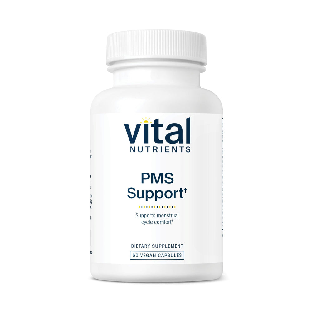 Vital Nutrients PMS Support bottle and capsules for daily cycle comfort