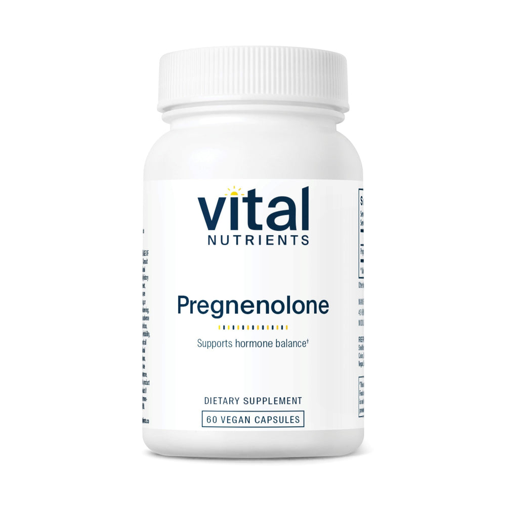 Vital Nutrients Pregnenolone bottle front view, supporting mood and memory