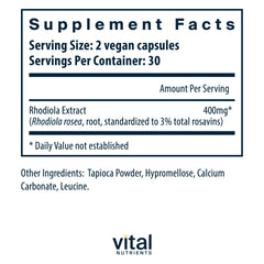 Rhodiola Rosea capsules close-up for easy daily support.