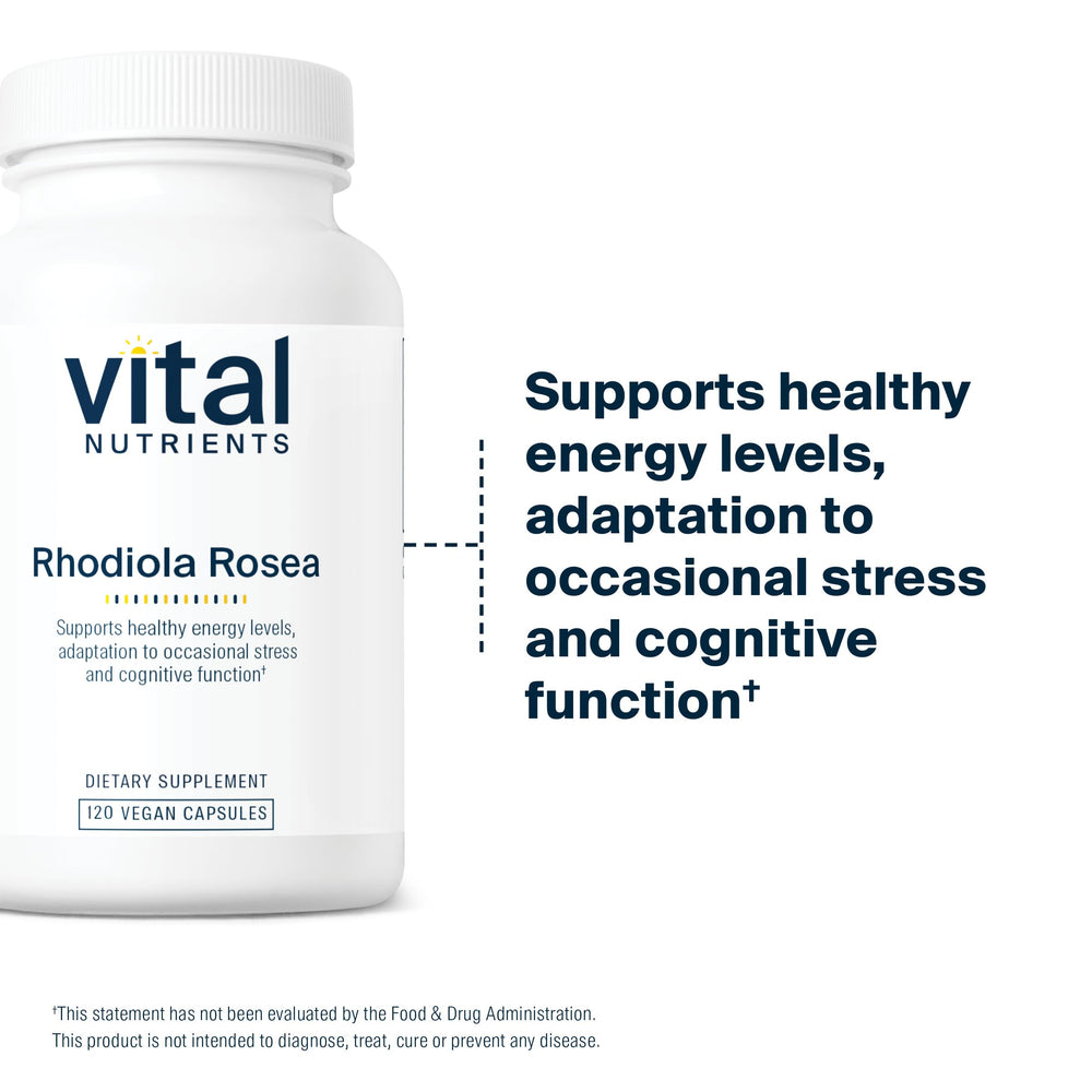 Vital Nutrients Rhodiola Rosea bottle used in a daytime routine