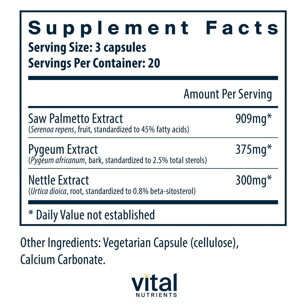 Vital Nutrients capsules show gluten-free and dairy-free formula for clean daily use.