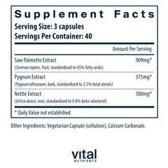 Vital Nutrients capsules closeup shows easy to swallow capsules supporting urinary comfort.
