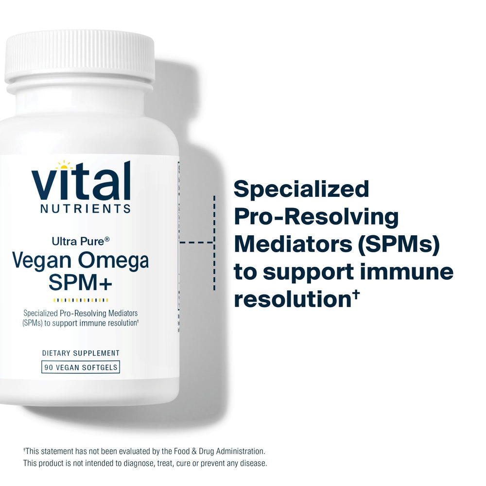 Vital Nutrients SPM+ with DHA and DPA shown as a synergistic plant-based option.