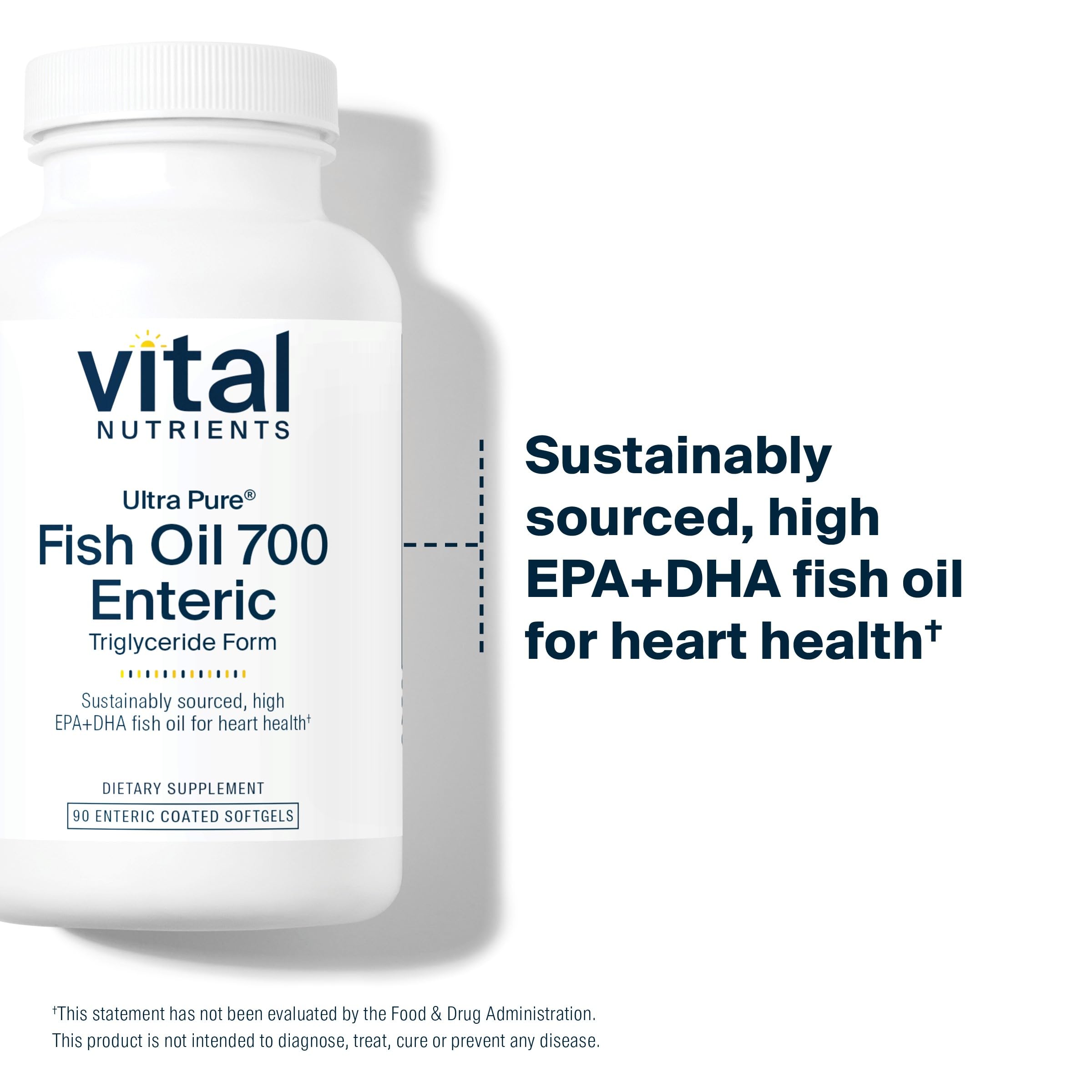 Ultra Pure Fish Oil 700 Enteric bottle close-up highlighting vanilla flavor