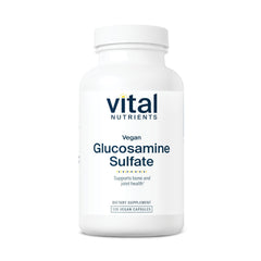 Vital Nutrients vegan glucosamine sulfate 750mg bottle front for joint support.