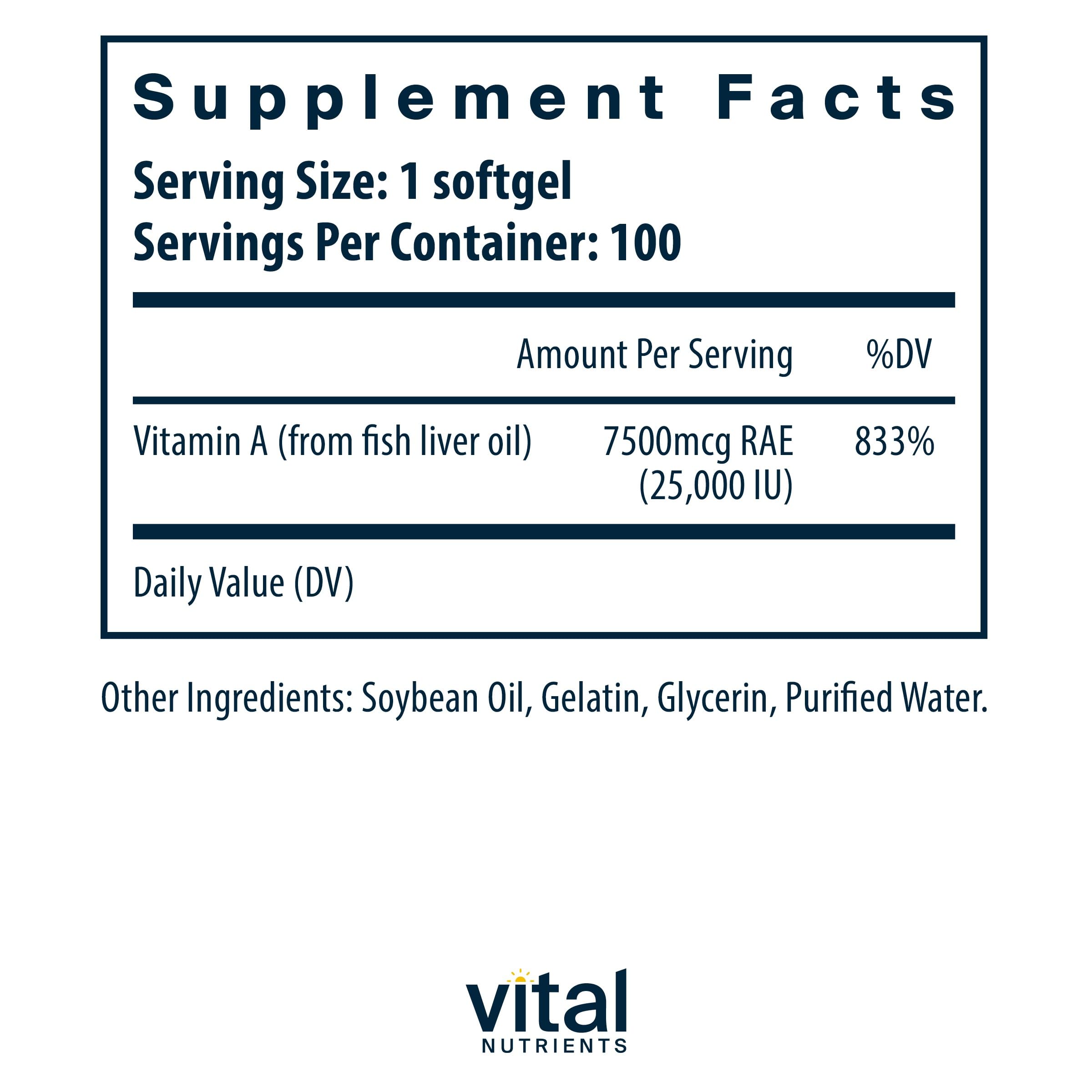 Close-up of Vital Nutrients Vitamin A capsules for daily support