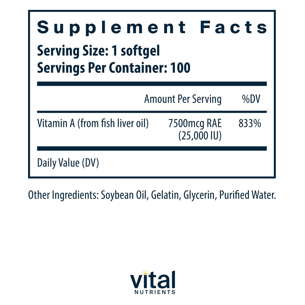 Close-up of Vital Nutrients Vitamin A capsules for daily support