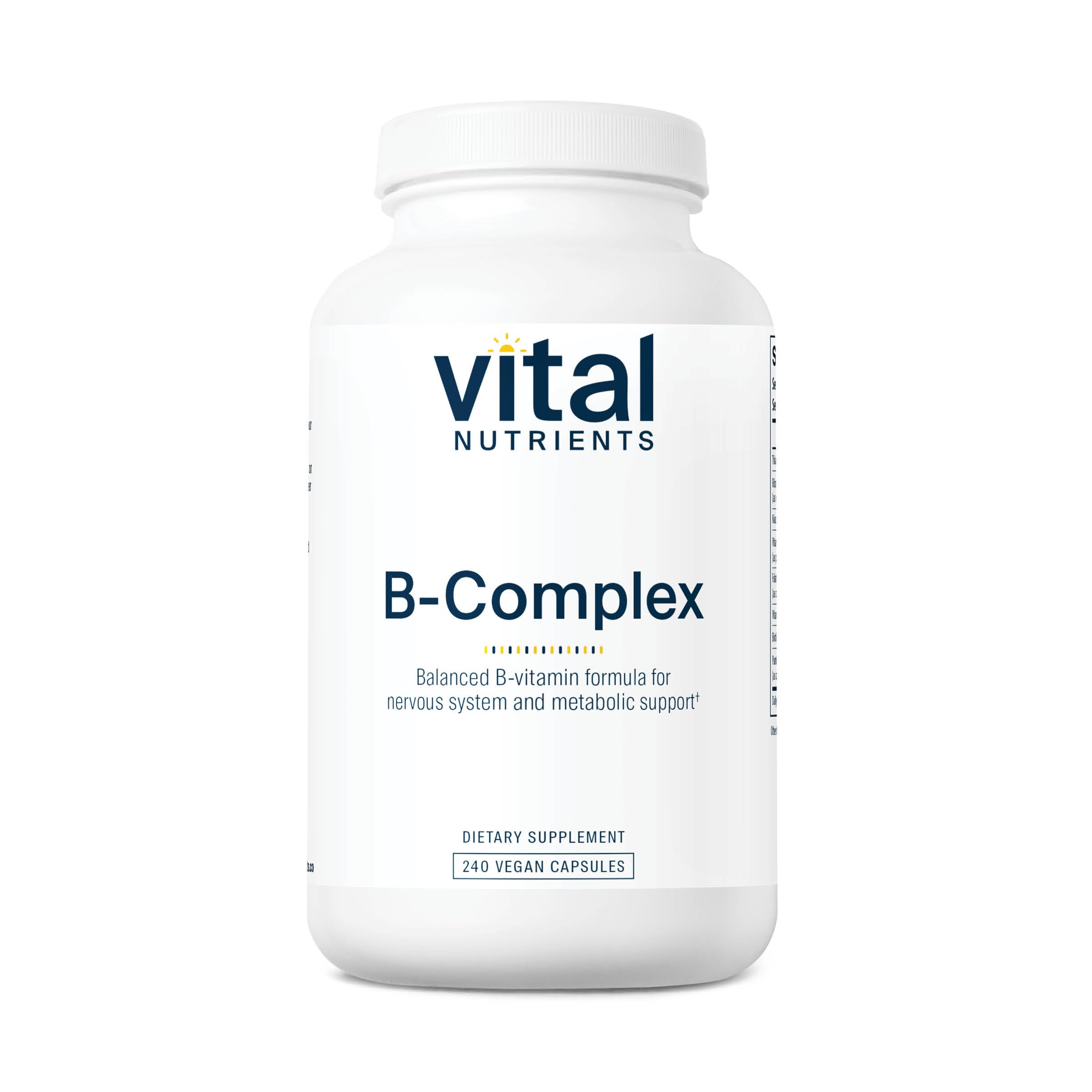 Vital Nutrients Vitamin B-Complex bottle front for daily energy support