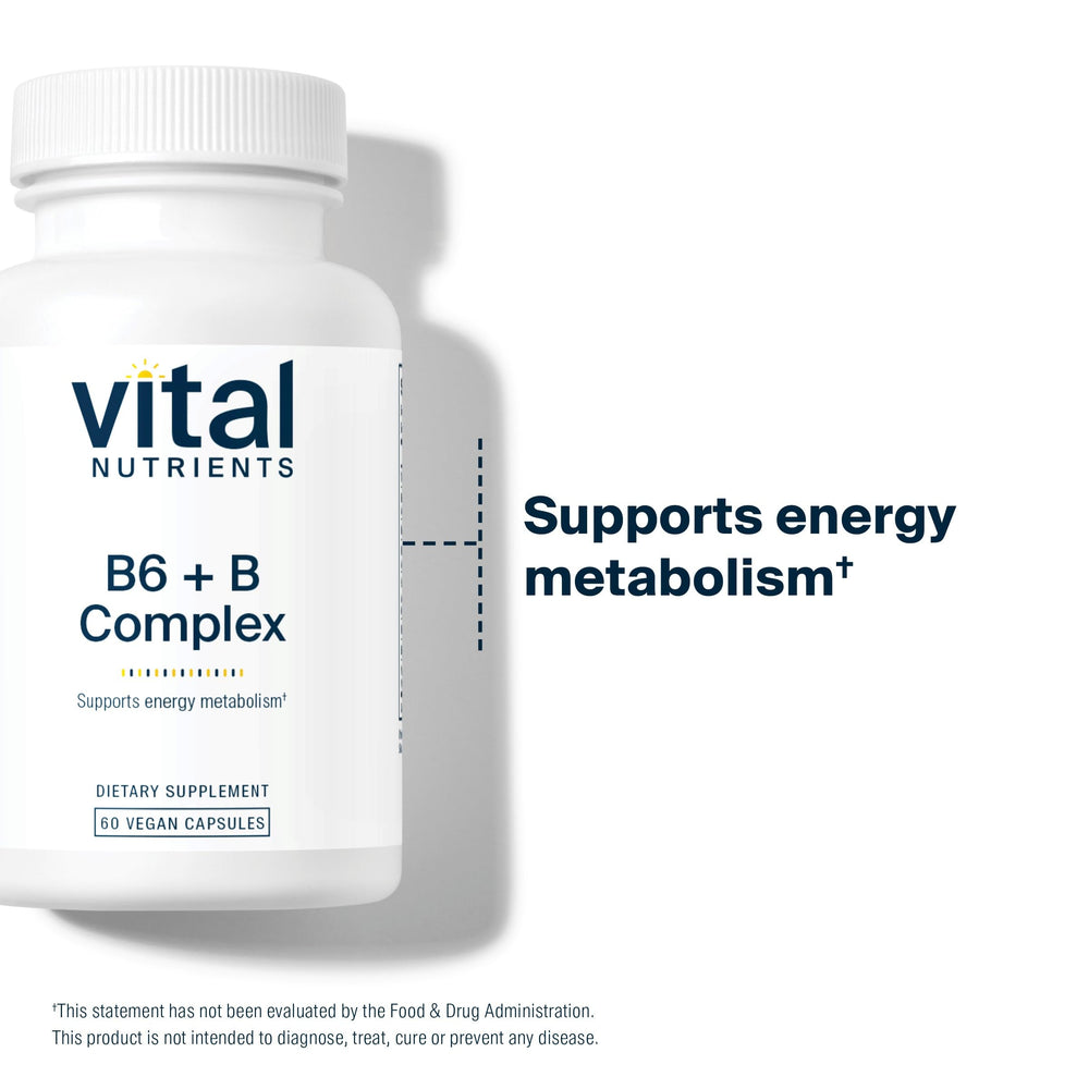 Packaging box of Vital Nutrients B6 + B Complex for easy daily intake