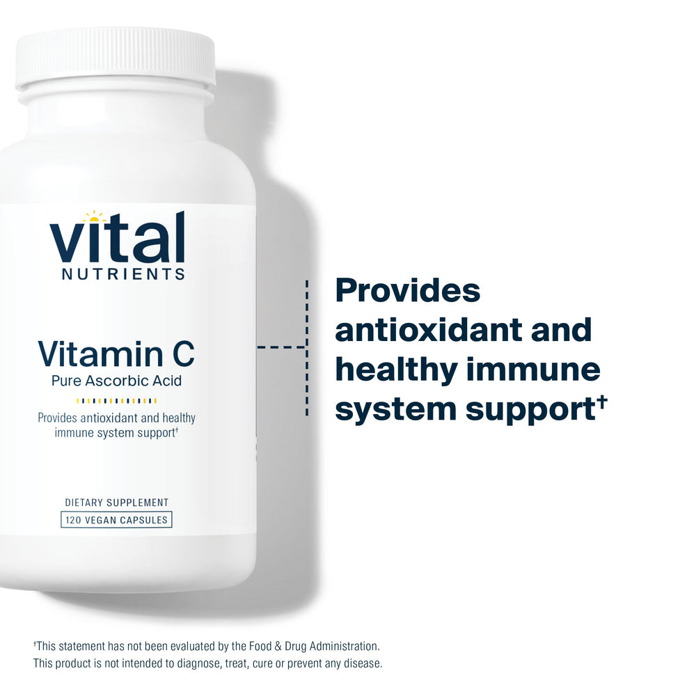 Vital Nutrients Vitamin C 1000mg bottle on kitchen counter ready for daily use.