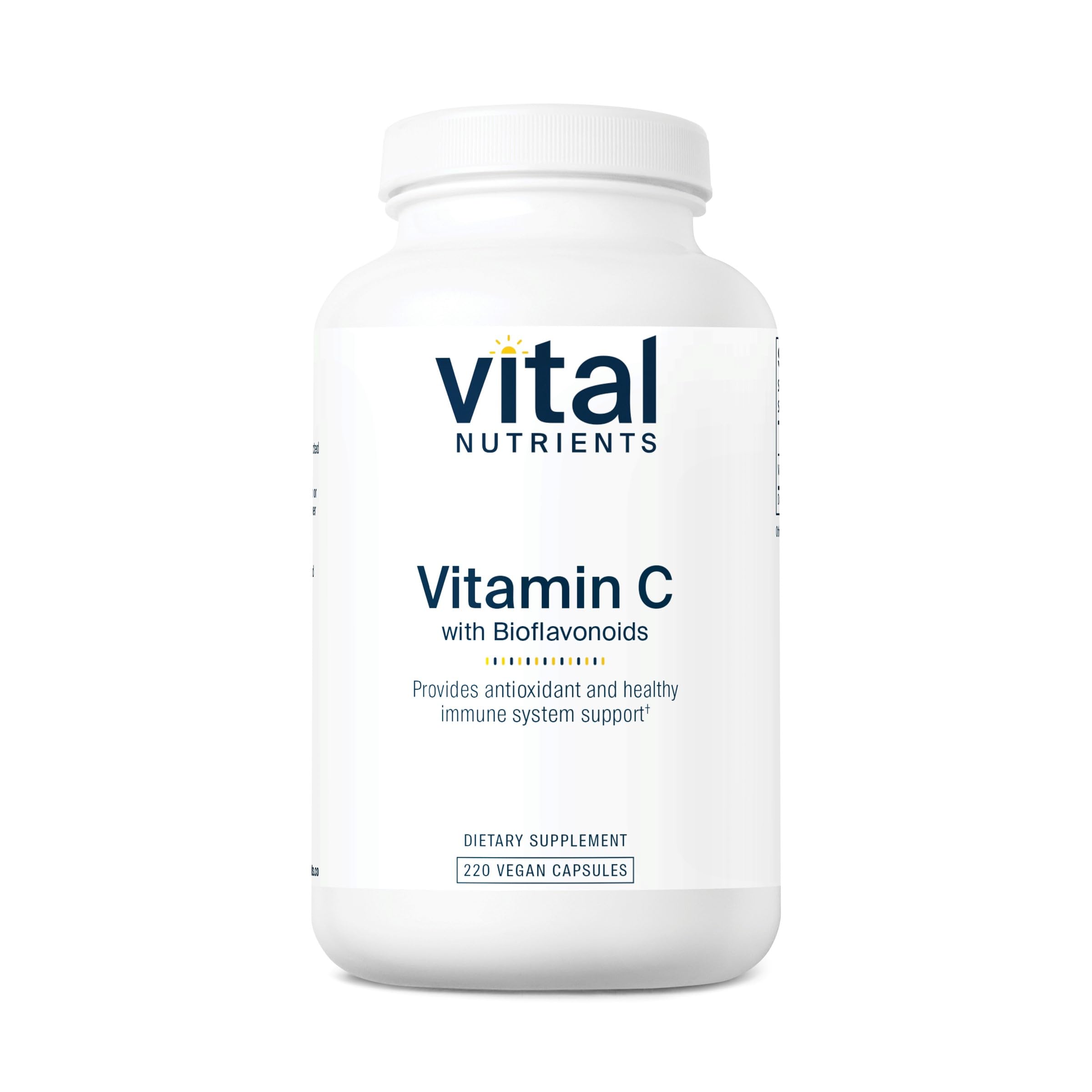 Vital Nutrients Vitamin C with Bioflavonoids bottle supports immune wellness.