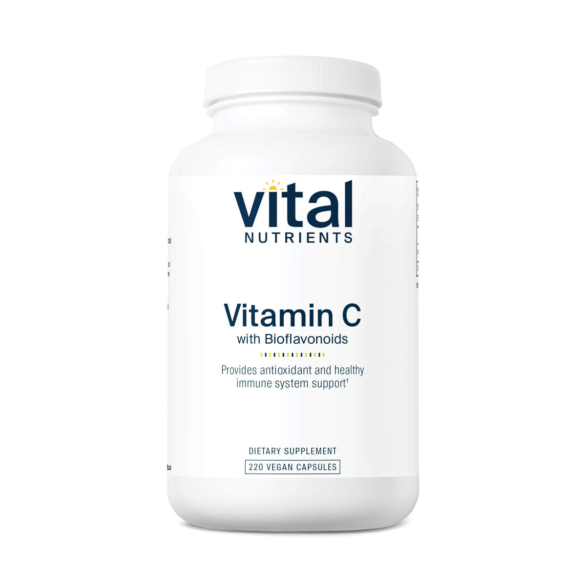 Vital Nutrients Vitamin C with Bioflavonoids bottle supports immune wellness.