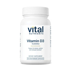 Vital Nutrients Vitamin D 10000 IU bottle front view shows high potency D3.