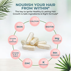 VITAL NUTRITIVE Vital Hair Complex label nutrition highlights biotin and B vitamins per serving.