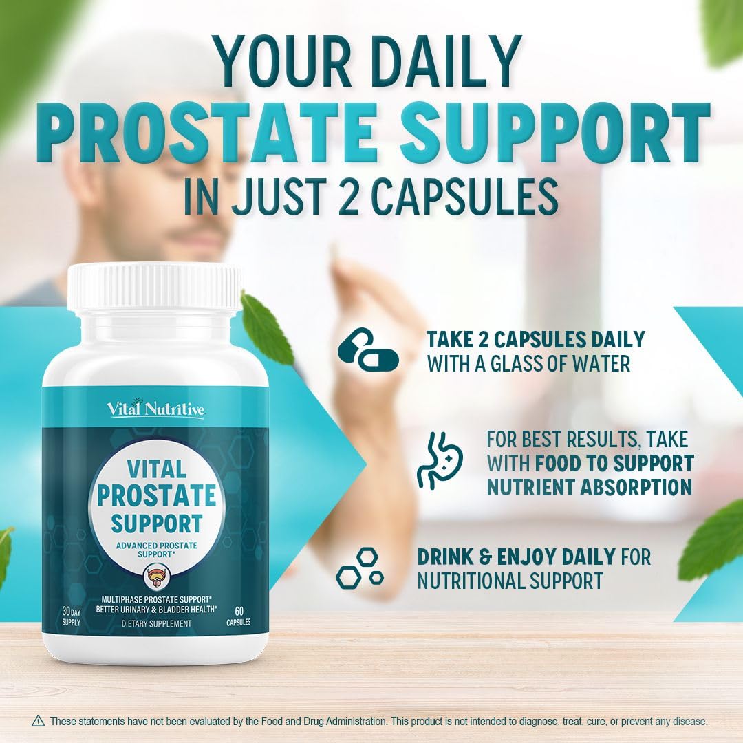 Vital Nutritive Vital Prostate Support daily routine scene suggesting urinary comfort