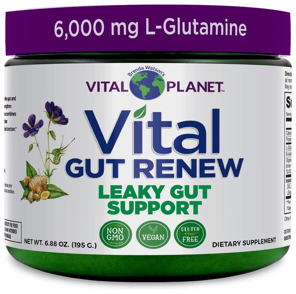 Vital Planet Vital Gut Renew bottle label showing vegan digestive formula.