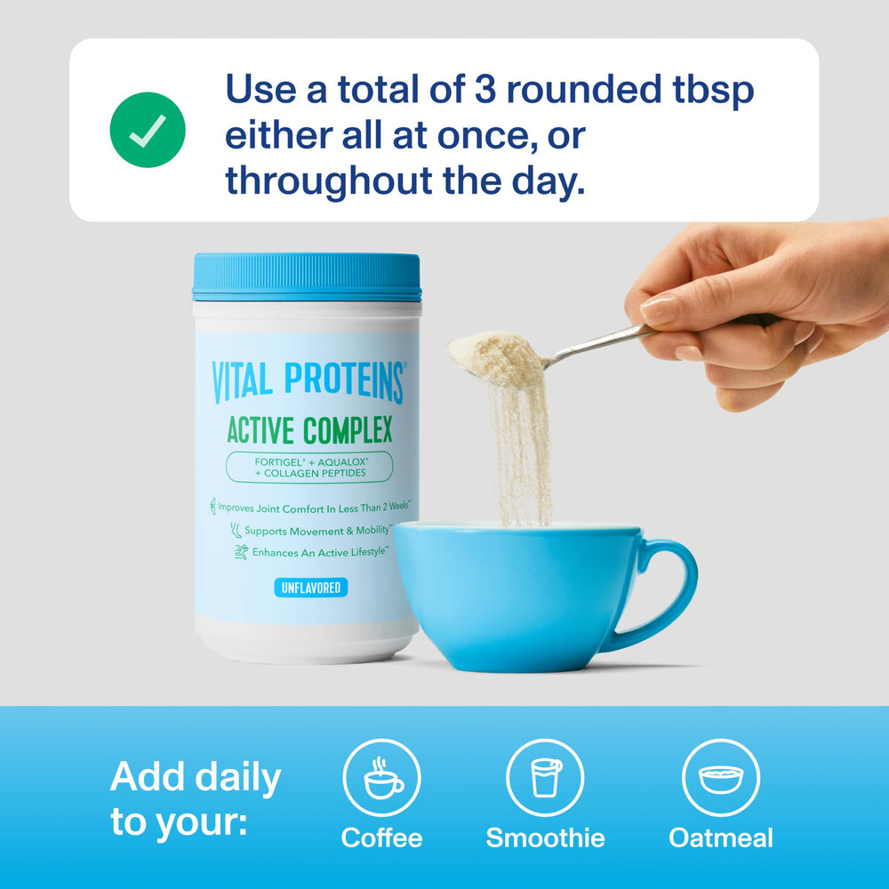 Vital Proteins Active Complex glass stirred for smooth hydration