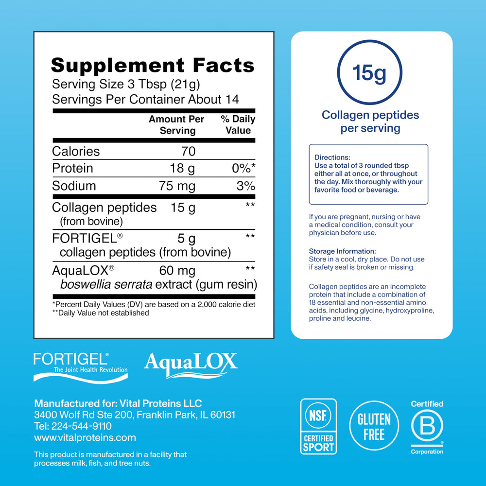 Vital Proteins Active Complex powder dissolve shows quick mix in water