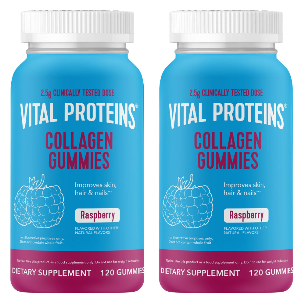 Vital Proteins Collagen Gummies raspberry bottle front for daily beauty support