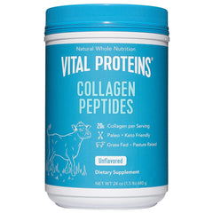 Vital Proteins Collagen Peptides bottle front, grass-fed formula for daily use.
