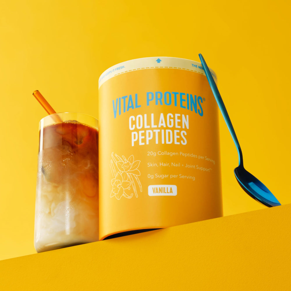 Vital Proteins collagen peptides dissolving in coffee for easy daily mix