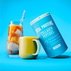 Vital Proteins collagen peptides dissolve in coffee for a smooth morning routine.
