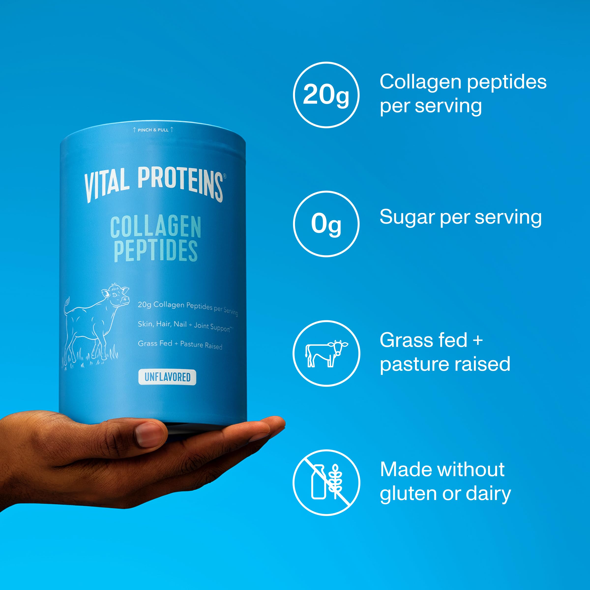 Vital Proteins Collagen Peptides dissolve easily in coffee for daily use.