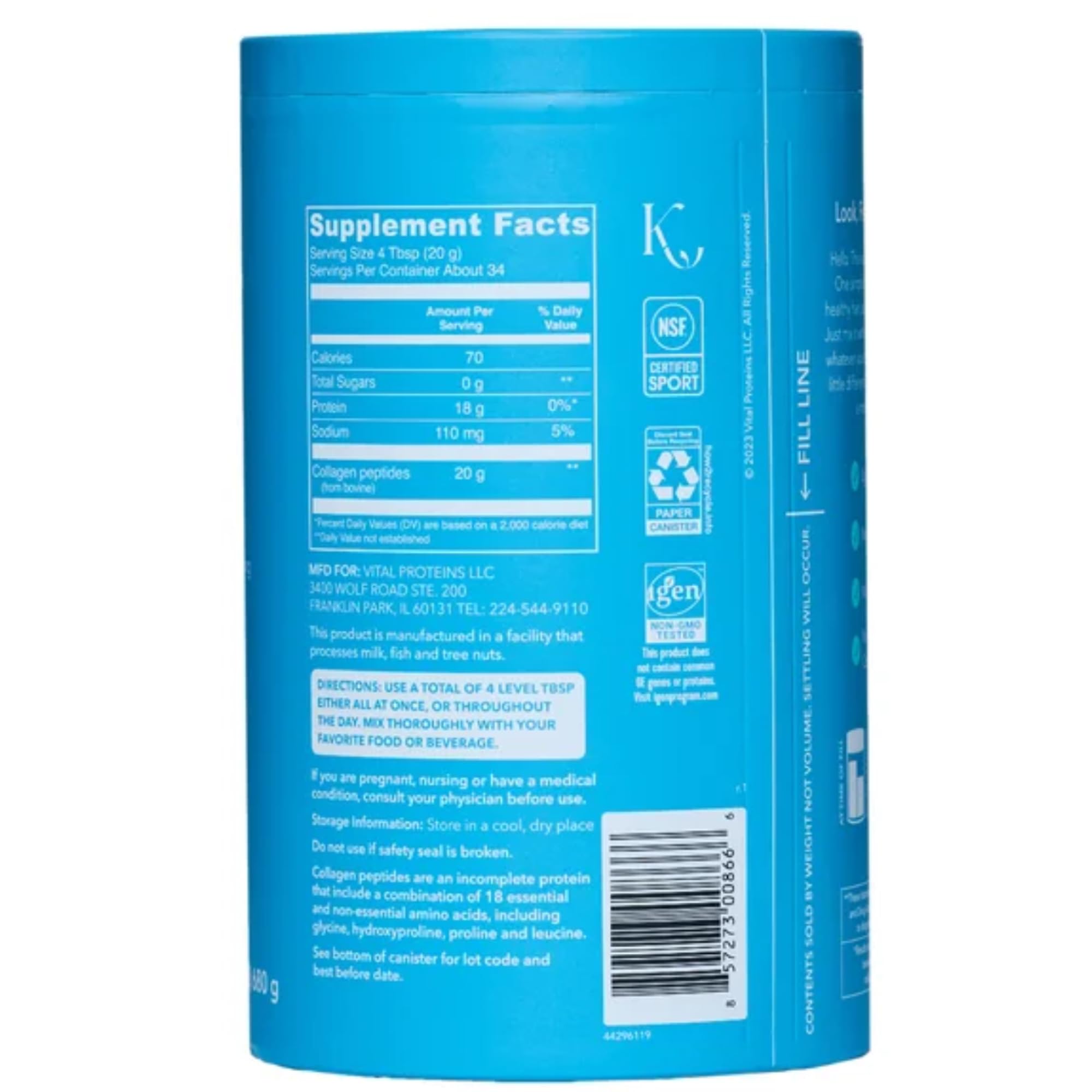 Flavorless and odorless collagen peptides blended into coffee without altering taste