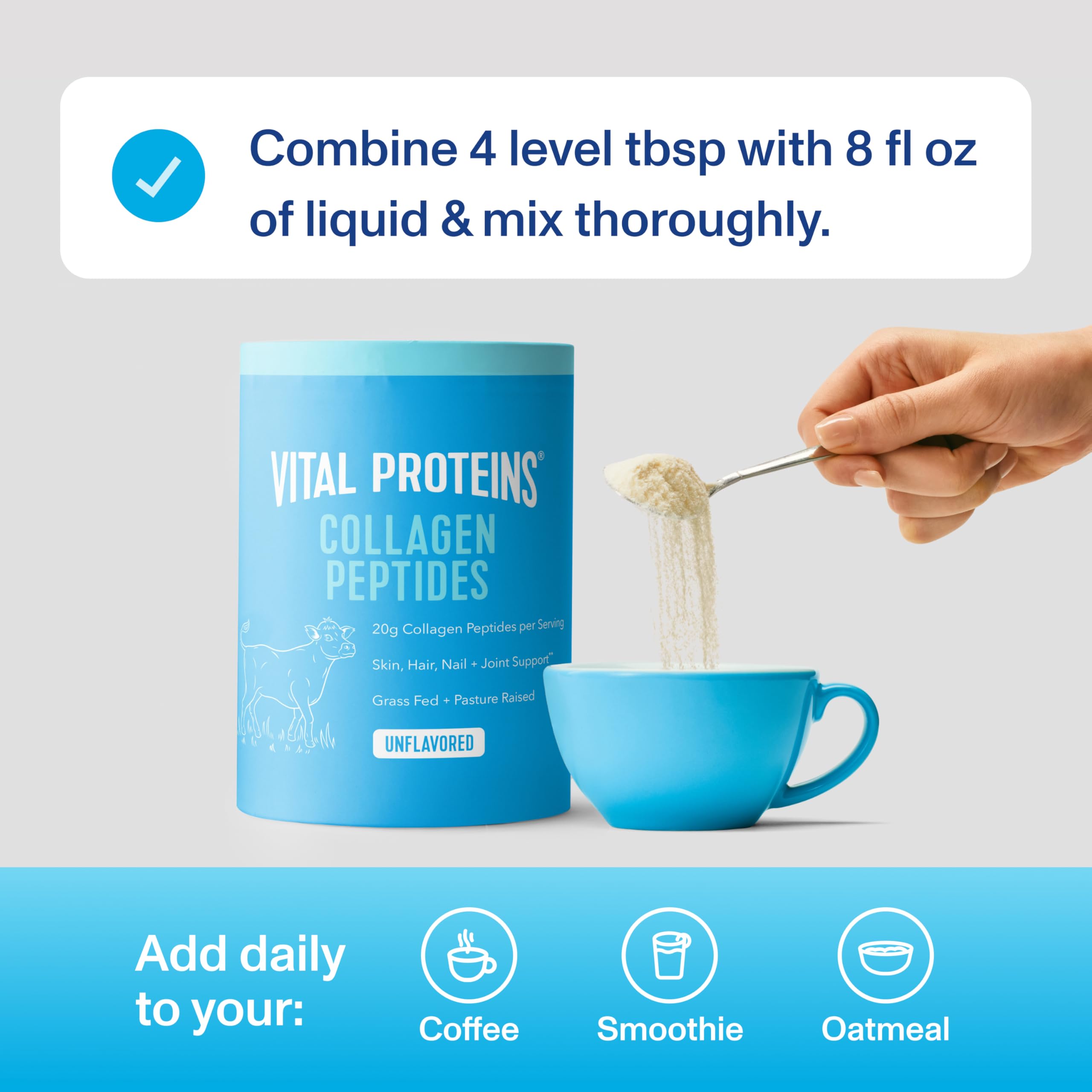 Vital Proteins collagen peptides gluten and dairy-free formula.