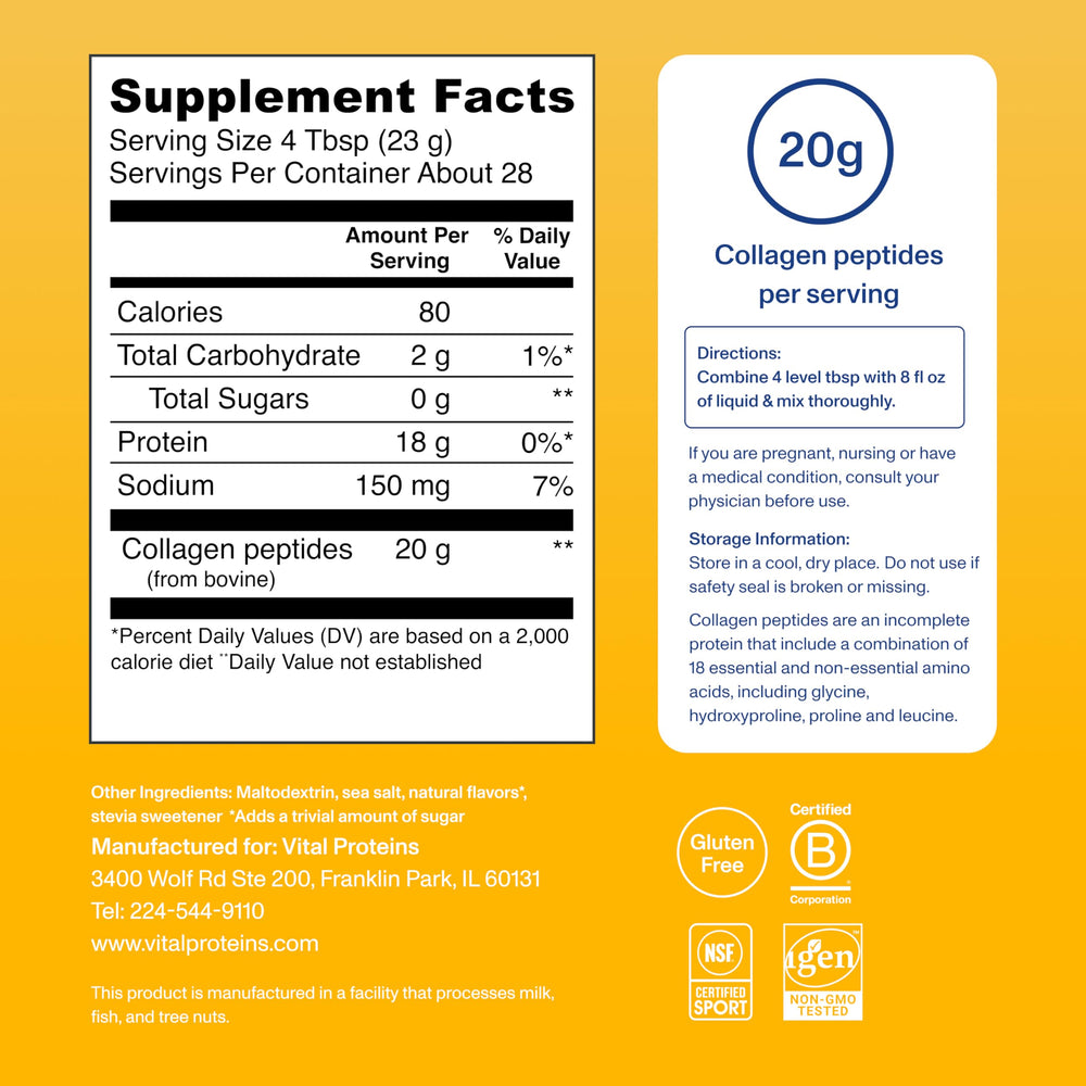 Vital Proteins collagen peptides grass-fed source highlighting premium quality
