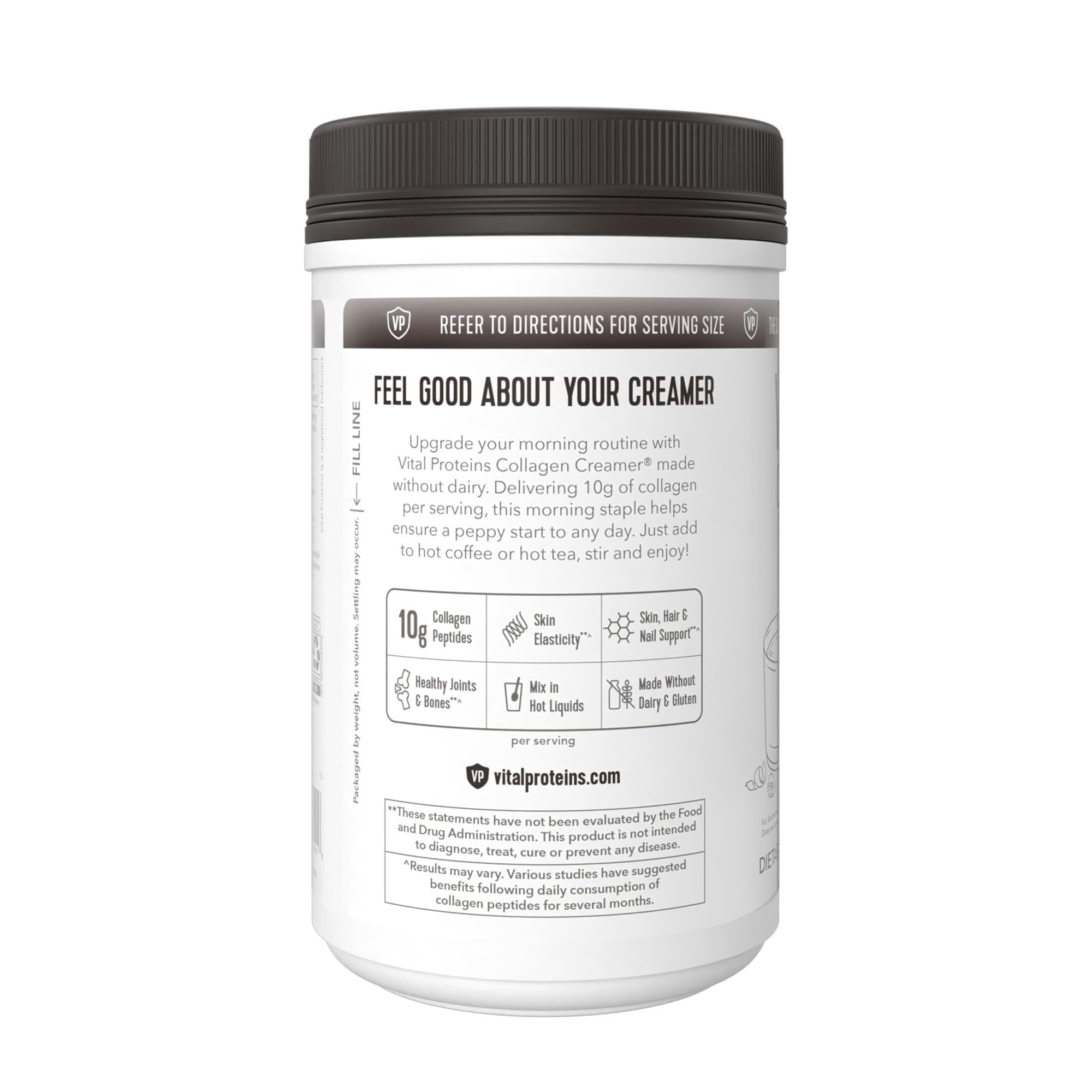 Vital Proteins ingredients label close-up highlights bioavailable collagen peptides