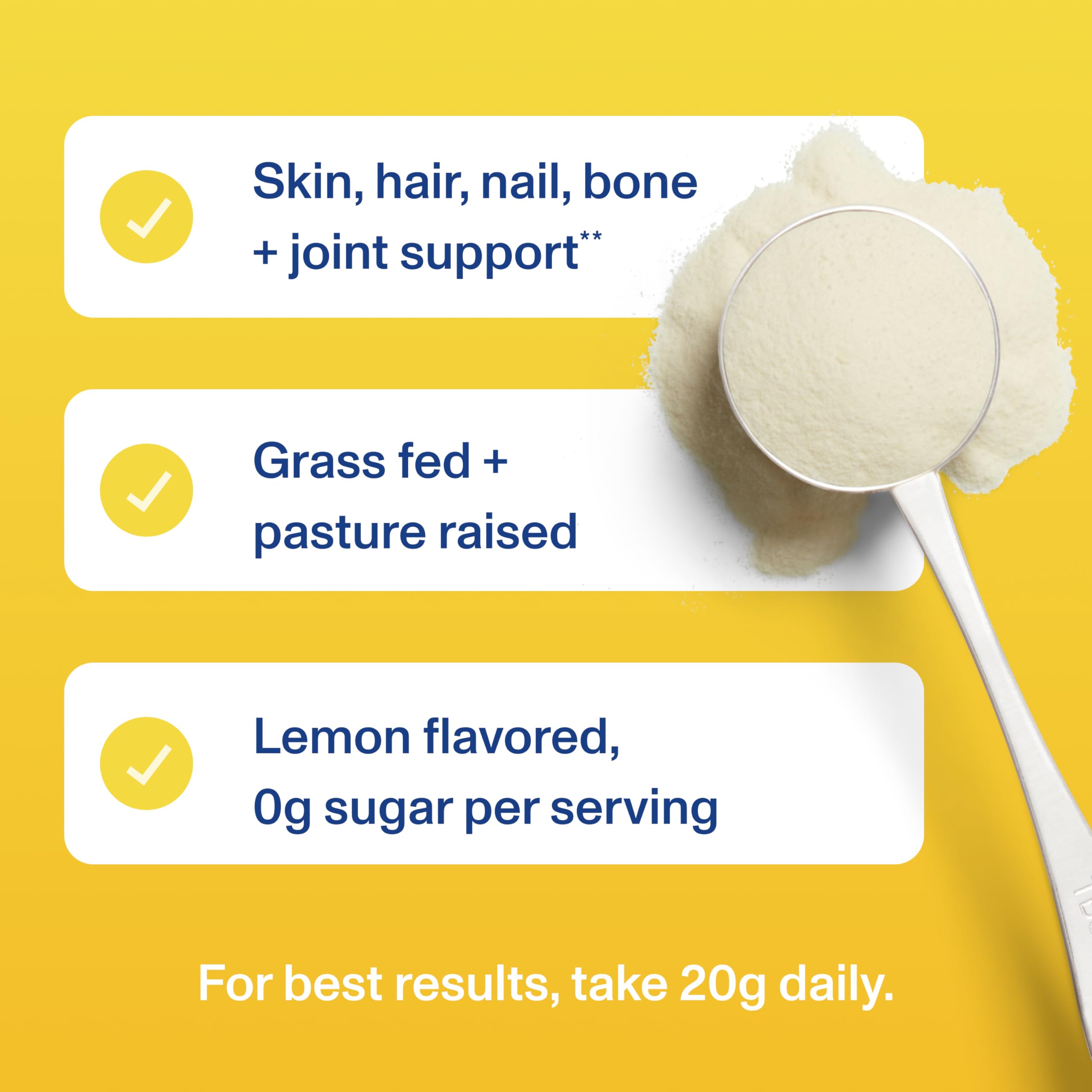 Vital Proteins collagen peptides lemon in a glass of lemon water