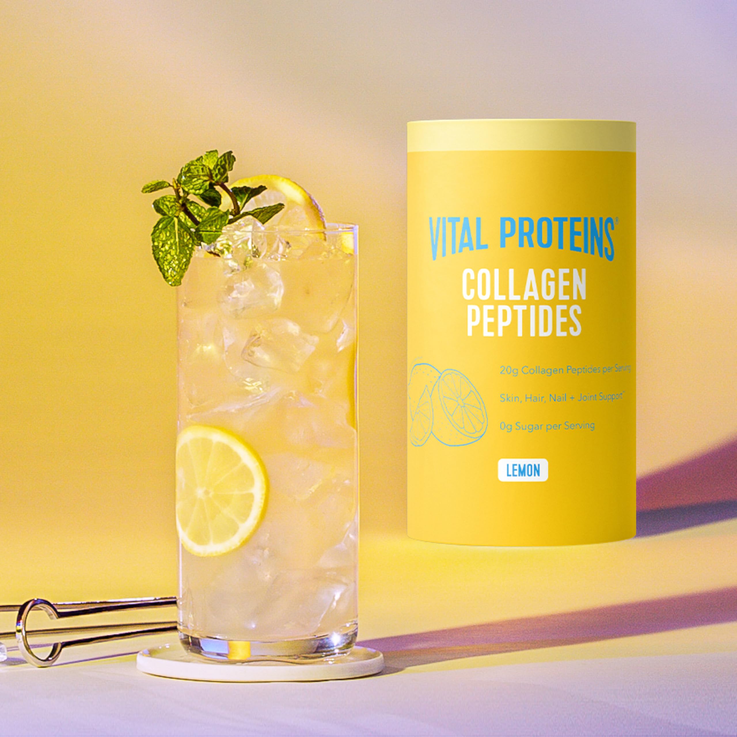 Vital Proteins collagen peptides lemon scoop for easy daily serving