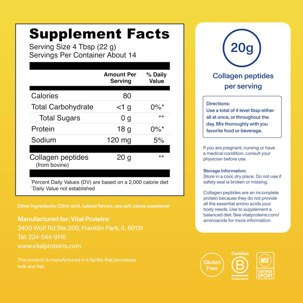 Vital Proteins collagen peptides lemon smoothie with vibrant color