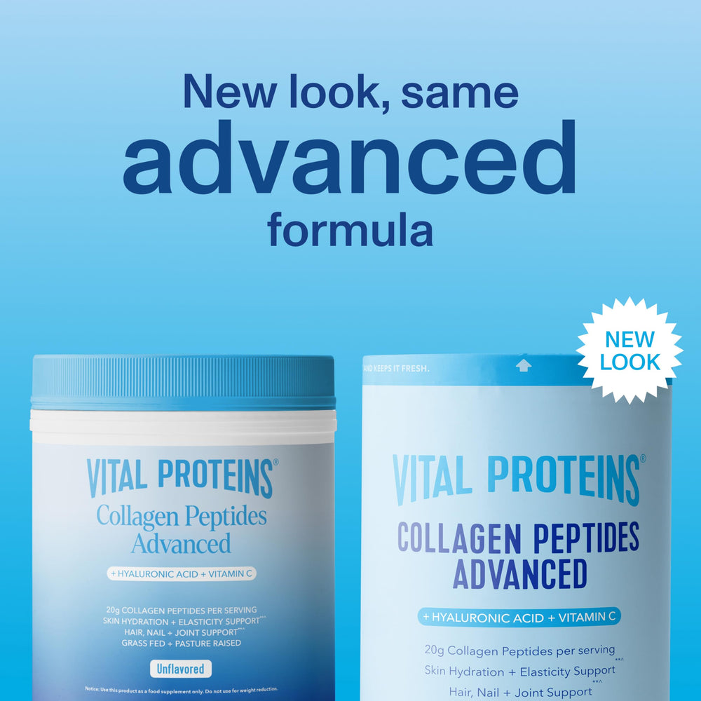 Vital Proteins scoop beside powder for precise serving of daily collagen.