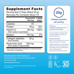 Vital Proteins collagen peptides powder in tea; supports simple hydration.