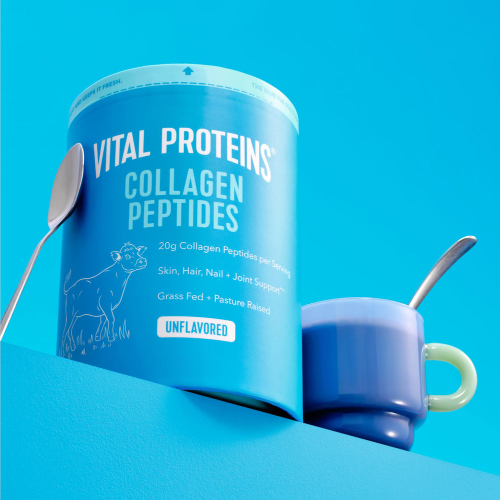 Vital Proteins collagen peptides scoop measuring daily servings for easy dosing.
