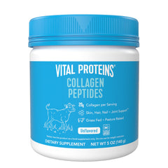 Vital Proteins collagen peptides unflavored bottle, easily mixes into drinks.