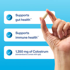 Vital Proteins colostrum capsules closeup demonstrates easy daily dosage