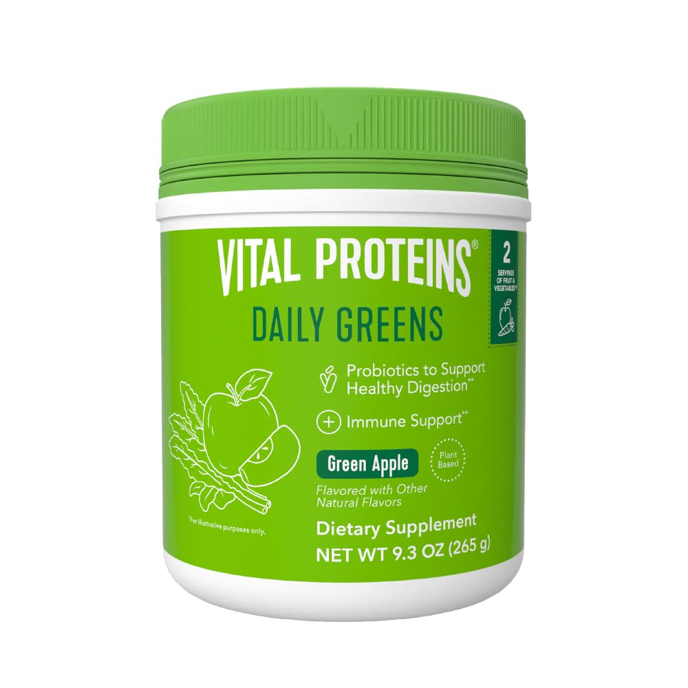 Vital Proteins Green Apple Daily Greens powder for easy daily mix and flavor