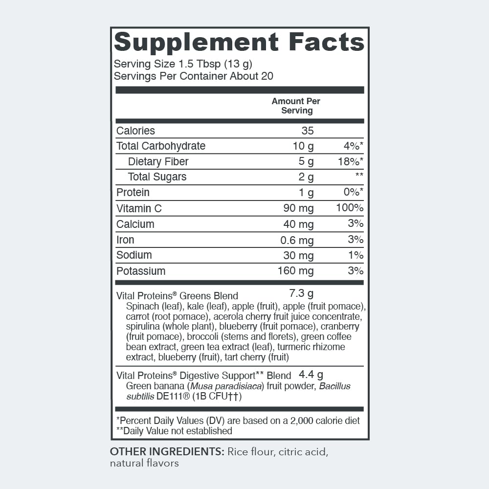 Vital Proteins Green Apple Daily Greens tasting a refreshing apple flavor