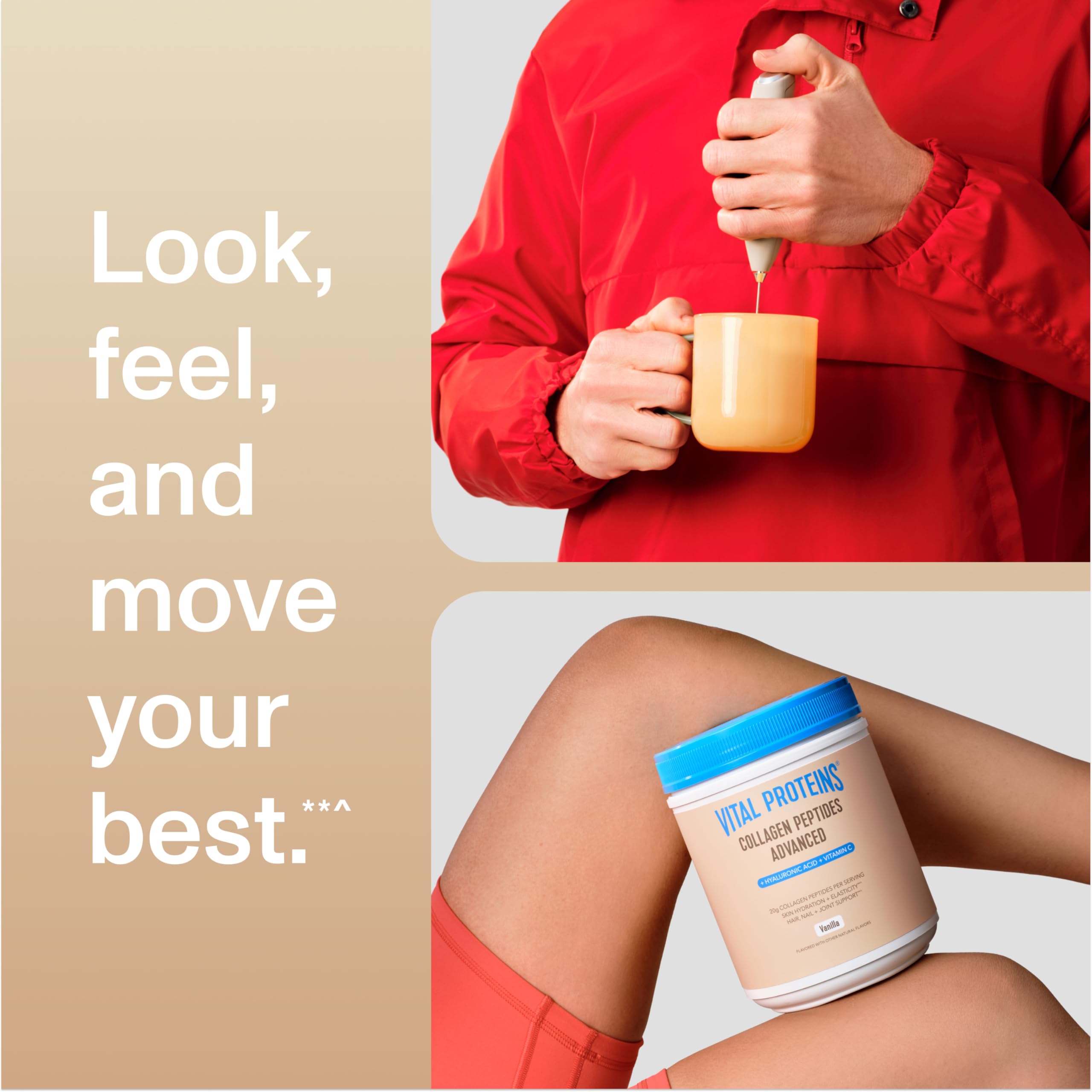 Vital Proteins Hyaluronic Acid blend in bottle supports skin hydration.