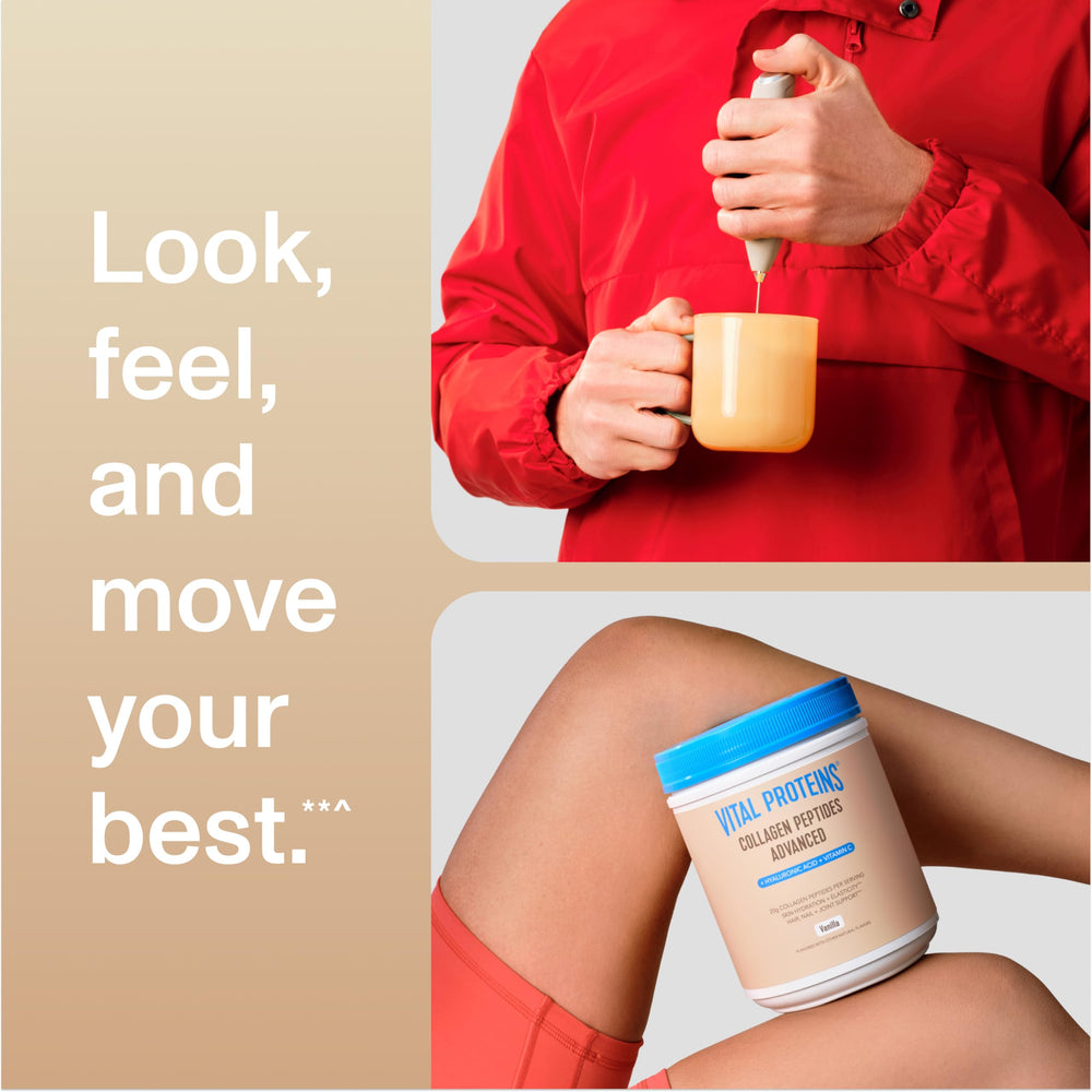 Vital Proteins Hyaluronic Acid blend in bottle supports skin hydration.